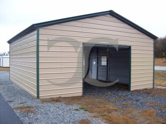 Single Bay Metal Garage | Vertical Roof | 20W x 26L x 9H | 1-Car