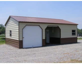 Steel Garage | Vertical Roof | 24W x 41L x 9H | Workshop