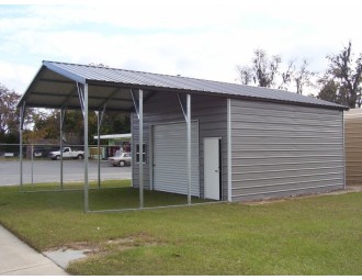 Utility Storage Garage | Vertical Roof | 22W x 36L x 10H | Combo