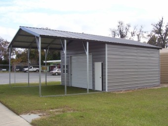 Utility Storage Garage | Vertical Roof | 22W x 36L x 10H | Combo