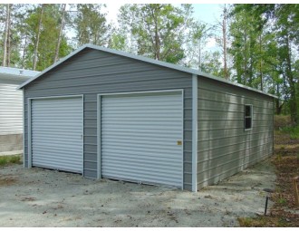 2-Car Garage | Boxed Eave Roof | 20W x 26L x 9H | Metal Garage