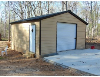 Backyard Storage Garage | Vertical Roof | 20W x 21L x 7 | Metal Garage