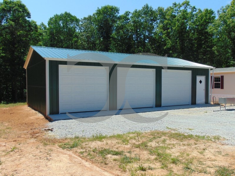 Garage with Side Entries | Vertical Roof | 22W x 41L x 9H | Metal Garage