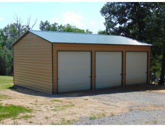 Metal Garage Structure | Vertical Roof | 24W x 36L x 12H | Steel Garage