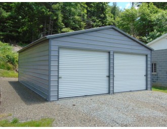 2-Car Garage | Vertical Roof | 24W x 31L x 9H | Metal Garage